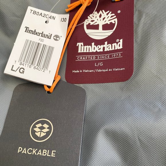 Timberland Men's Wind Waterproof Zip Jacket Raincoat Red Long Sleeve - Picture 9 of 9